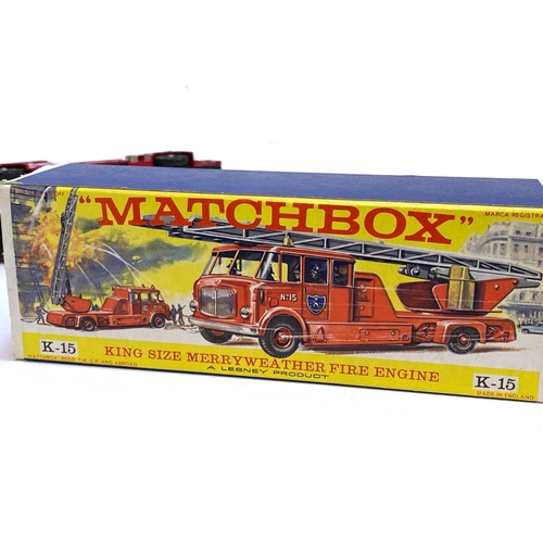 318 - A Matchbox King Size K15 Merryweather Turntable Fire Engine, boxed