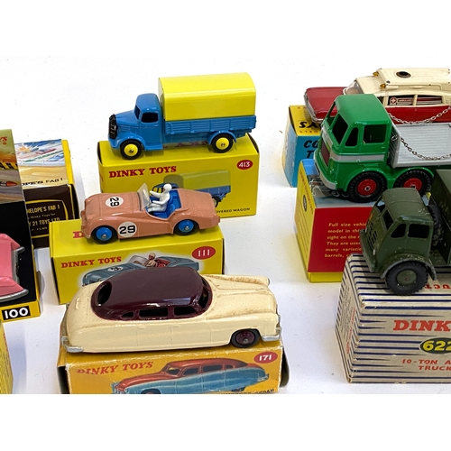 319 - A quantity of boxed mainly reproduction Dinky toys by Editions Atlas and Corgi, original Dinky 622 1... 