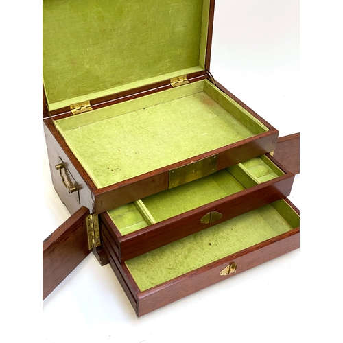 349 - A Victorian mahogany box inlaid with abalone inlay, 30cmW