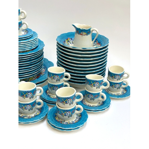 203 - A large quantity of Italian Tiffany Boutique 'Marina' pattern ceramics, approx. 100 pieces, comprisi... 