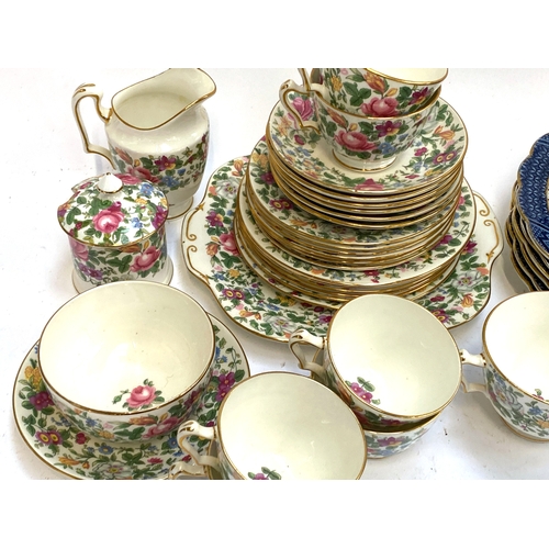 207 - A Crown Staffordshire 'Thousand Flowers' part tea service (approx 30 pieces) together with Booths ''... 