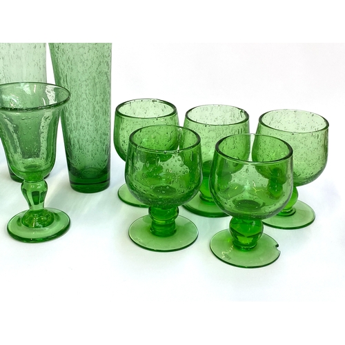 212 - A collection of French Biot hand blown glasses comprising of; highball glasses 21.5cmH (5), large wi... 