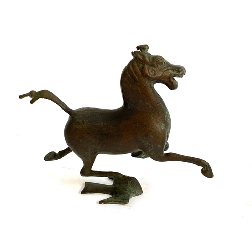 408 - Interior design interest: four bronze sculptures after the Flying Horse of Gansu 20cmL