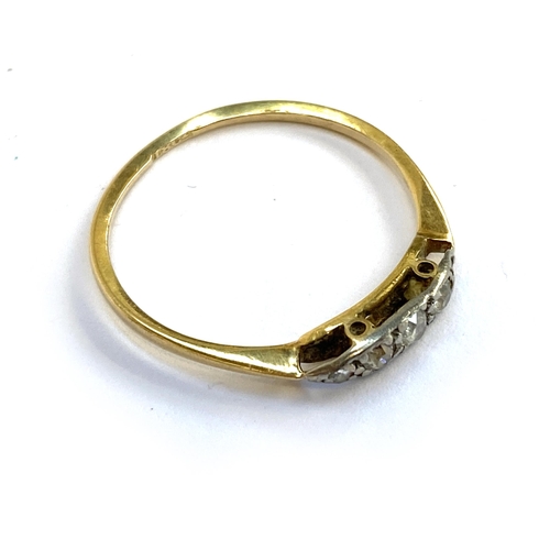 10 - An early 20th century 18ct gold and diamond ring, one diamond missing, size Q, 1.3g