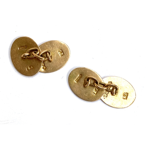 5 - A pair of 9ct gold cufflinks, unengraved, hallmarked for London 1917, 5.8g