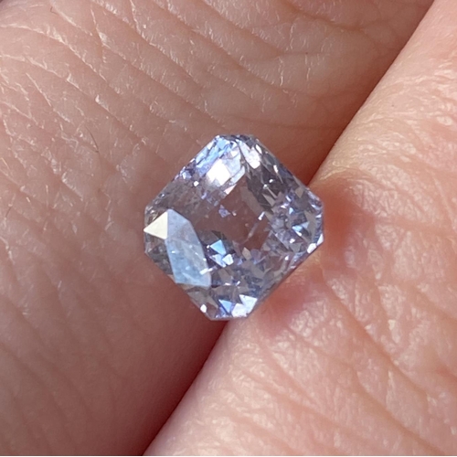 51 - A loose grey unheated sapphire, radiant mixed cut, 1.65cts, 5.93x5.67x4.73mm, with IGI coloured ston... 