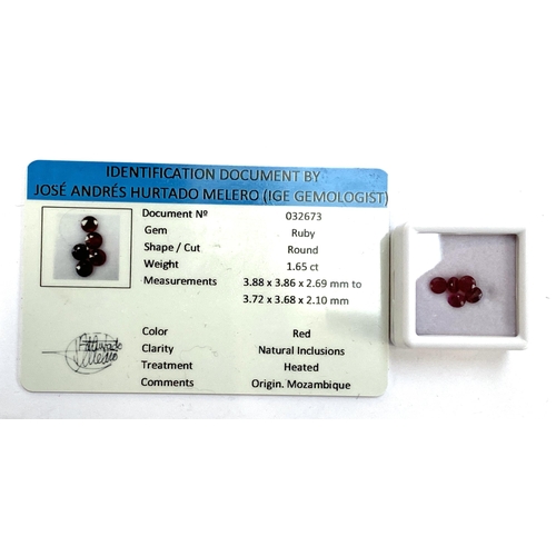 56 - A group of five loose rubies, heated, totalling approx. 1.6cts