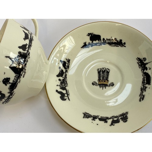 171 - A set of four Highgrove teacups and saucers, designed by Jonathan Heale, decorated with farmyard sil... 