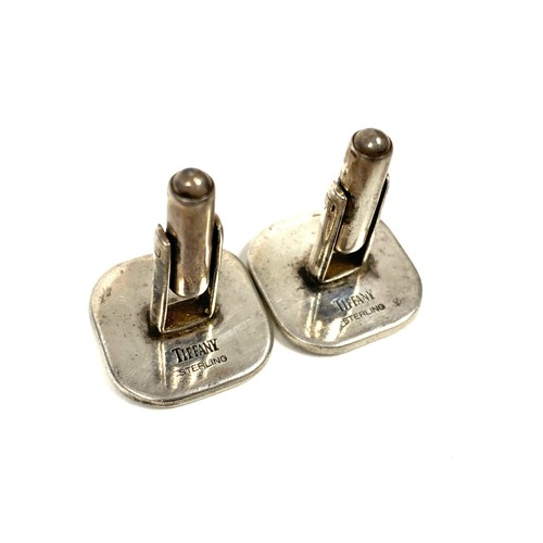 61 - A smart pair of sterling silver Tiffany cufflinks, marked 'Tiffany Sterling' to reverse, each 1.7cm ... 