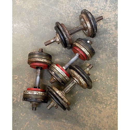 1065 - Two pairs of Spur adjustable dumbbells