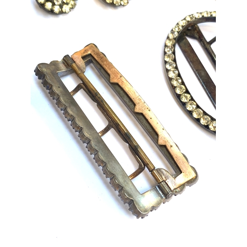 71 - A collection of paste jewellery to include Georgian shoe buckle; Czech paste buttons etc