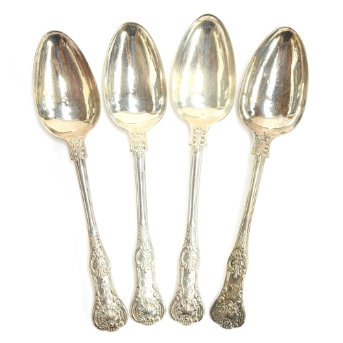 101 - A set of four William IV King's Pattern silver tablespoons, London 1834, one AF, 11.5ozt

Provenance... 