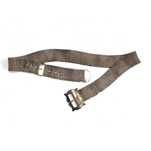 84 - A 19th century white metal mesh belt (af), 80cmL, 218g