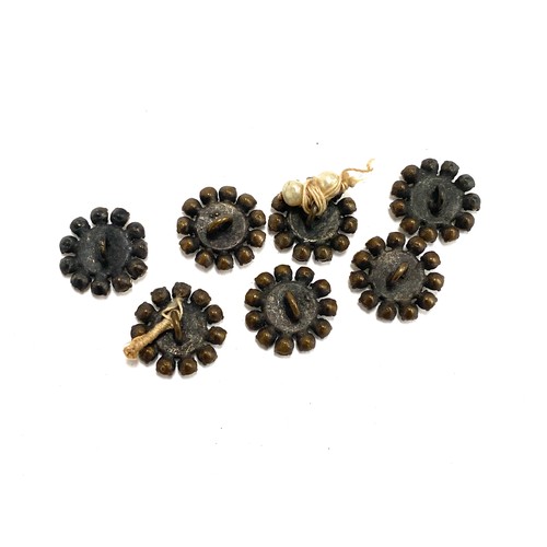 72 - A set of seven late Victorian buttons with glazed miniature portrait surrounded by paste, each 1.5cm... 