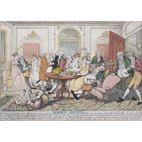 341 - Thomas Rowlandson (1756-1827), two satirical etchings: 'Launching a Frigate', etching and aquatint, ... 