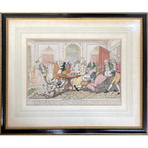 341 - Thomas Rowlandson (1756-1827), two satirical etchings: 'Launching a Frigate', etching and aquatint, ... 