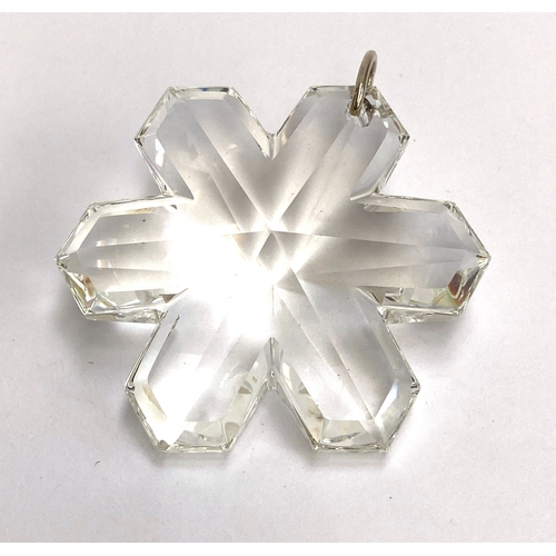 128 - A large Swarovski style crystal snowflake pendant, 5cmW