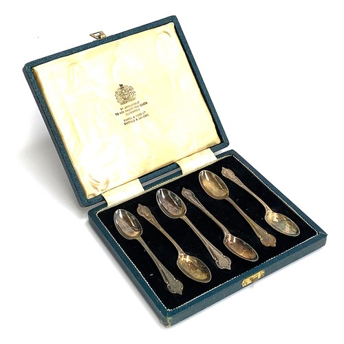 176 - A cased set of six silver coffee spoons by Mappin & Webb, 69g
