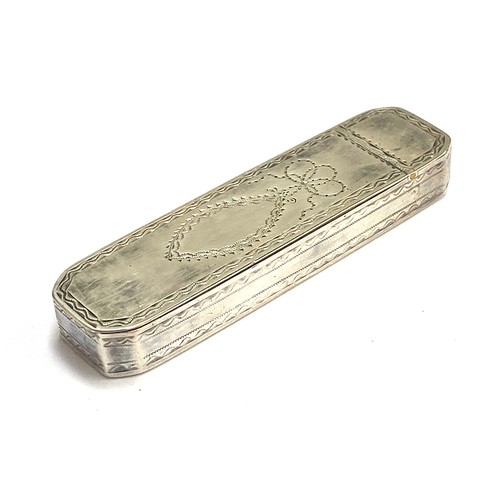 155 - A George III silver snuff box by Samuel Pemberton, Birmingham 1812, of rectangular form, with bright... 