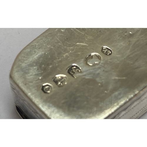 155 - A George III silver snuff box by Samuel Pemberton, Birmingham 1812, of rectangular form, with bright... 