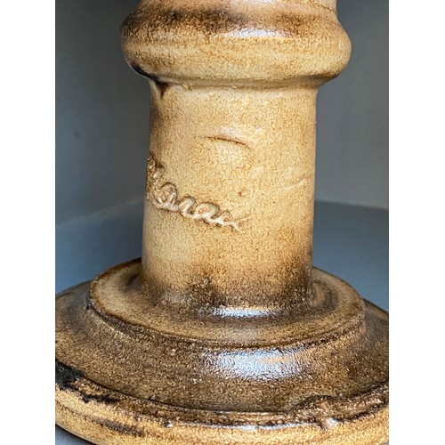 1 - Jean Marais (French, 1913-1998), a pair of large studio pottery candlesticks, signed to base, each a... 