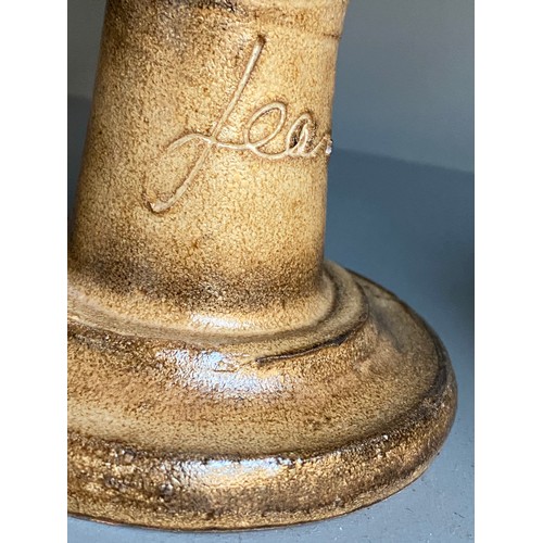 1 - Jean Marais (French, 1913-1998), a pair of large studio pottery candlesticks, signed to base, each a... 