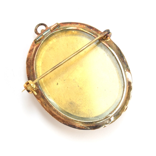 53 - An early 20th century gold mounted micro mosaic brooch/pendant, high relief floral bouquet, glazed l... 
