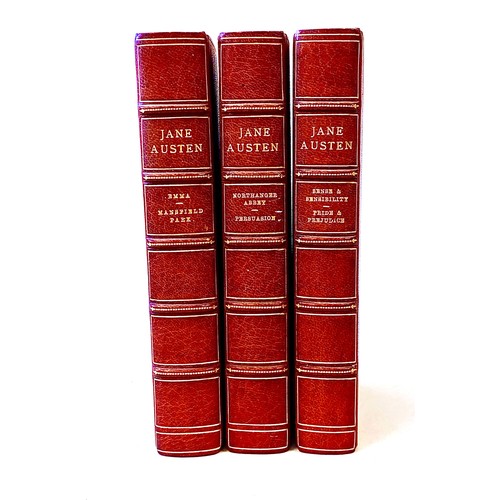 958 - MODERN' BINDINGS, AUSTEN. A superb three vol. set of Austen's six novels bound by Hatchards of Picca...