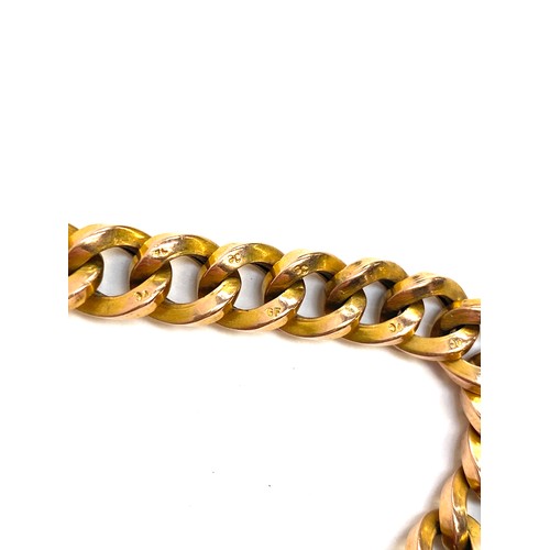 22 - An antique 9ct gold filled(?) curb link bracelet, each link stamped '9C', one link stamped 'GF', the... 