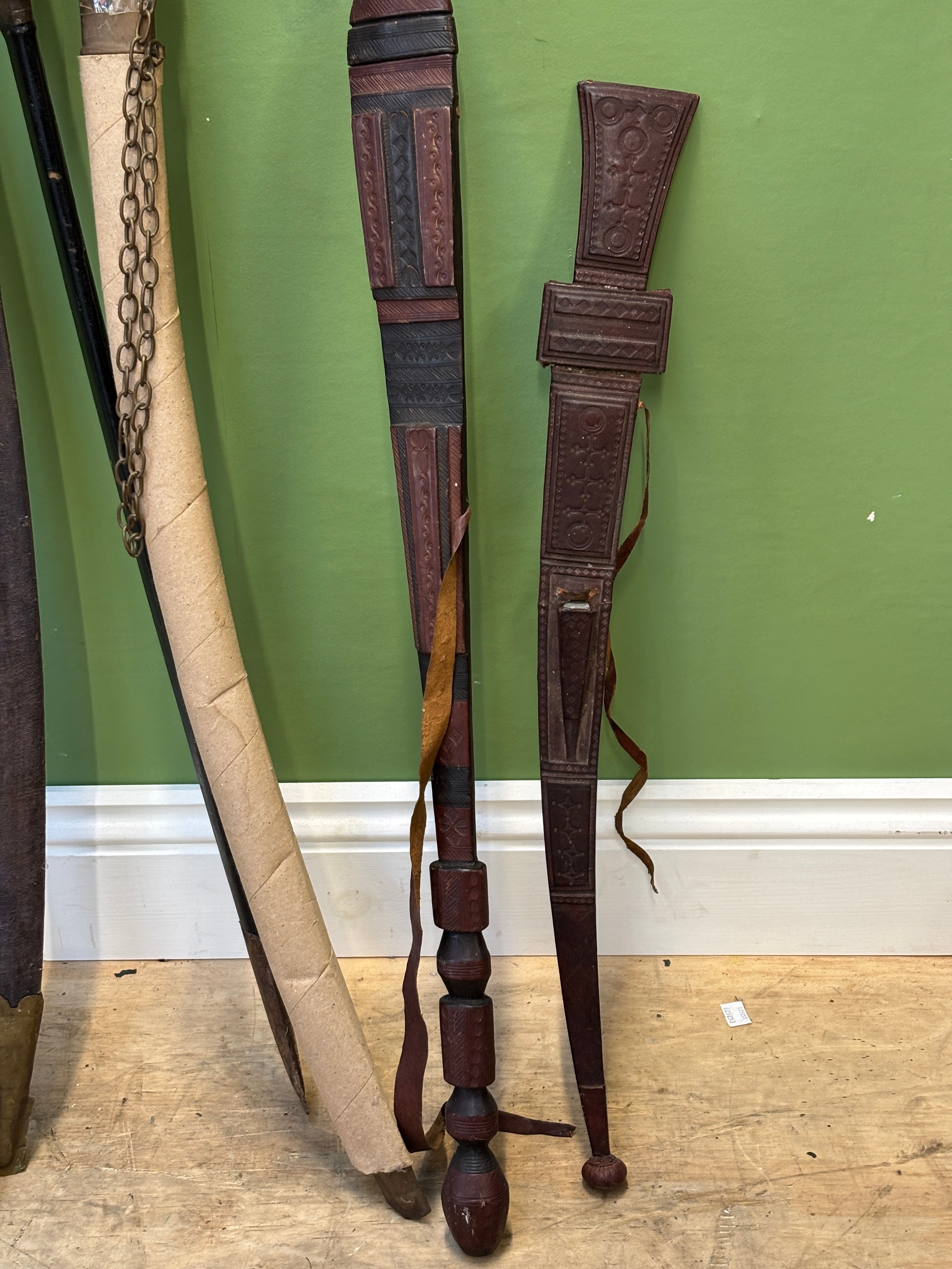 A quantity of swords, and fencing weapons, including a foil, and epee ...