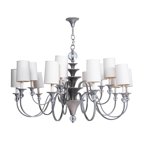 A Rivoli chandelier, by Richard Taylor designs, with an arrangement of fifteen arms and shades, approximately 103cm drop overall, 122cm diameter