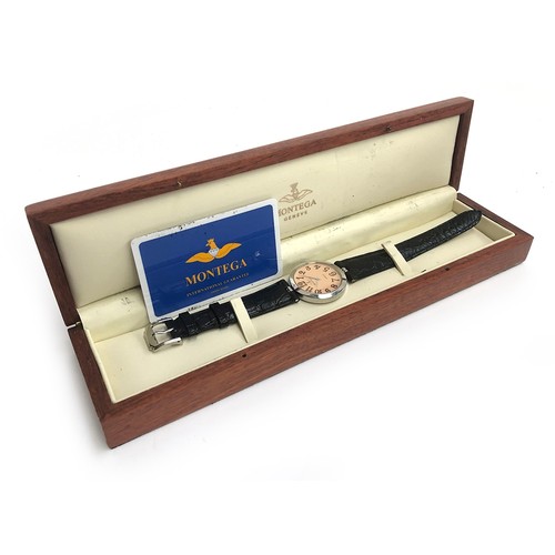 103A - A Montega gent's stainless steel wrist watch, ref. EC51-804, approx. 34mm diameter, in original box