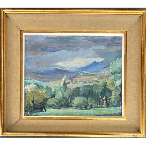 714 - Jeanne Courtauld (1910-2003), 'Thunderstorm over the Rhone Valley...St Paul-sur-Yenne', oil on artis... 