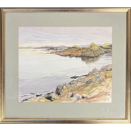 759 - A 20th century watercolour of a Scottish coastline, 'From Craignish looking North, Argyll' signed in... 