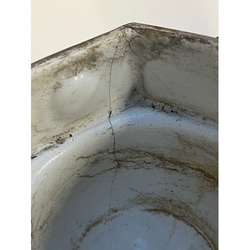 240 - A Troika pottery hanging basket of domed hexagonal form, marked for Sue Bladen c.1975, 16cmL, 17.5cm... 