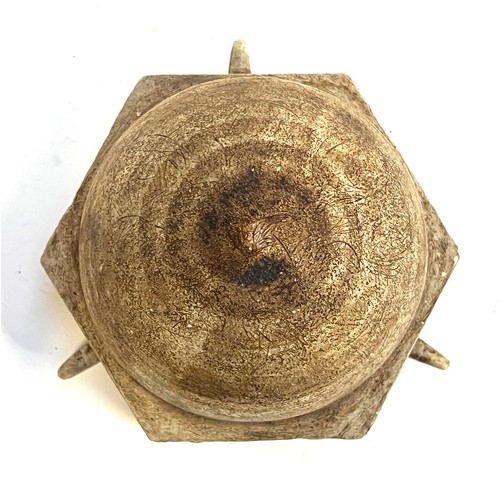 240 - A Troika pottery hanging basket of domed hexagonal form, marked for Sue Bladen c.1975, 16cmL, 17.5cm... 