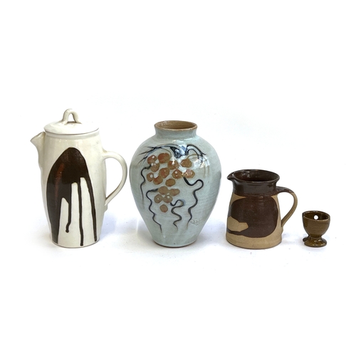 250 - Alan Brough (1924-2012), a collection of studio pottery to include coffee pot, the tallest jug 22cmH
