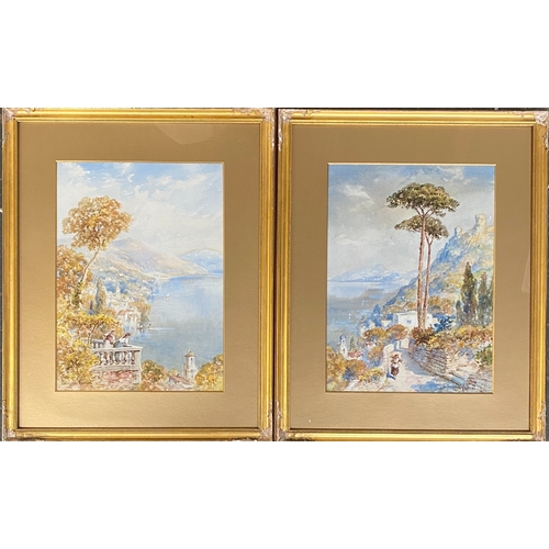 847 - Andrea Vasari (1873-1961), a pair of watercolours of Italian landscapes, titled 'Lago Maggiore' and ... 
