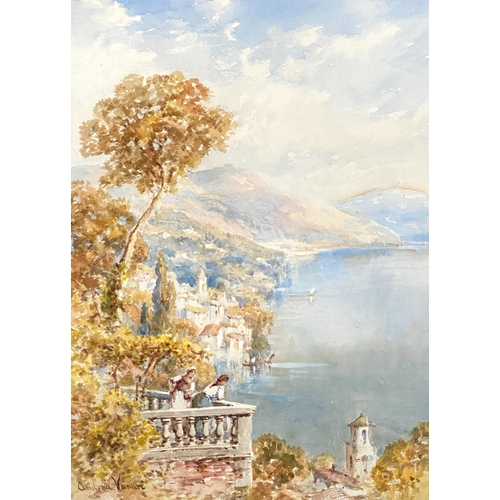 847 - Andrea Vasari (1873-1961), a pair of watercolours of Italian landscapes, titled 'Lago Maggiore' and ... 