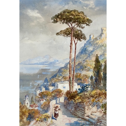 847 - Andrea Vasari (1873-1961), a pair of watercolours of Italian landscapes, titled 'Lago Maggiore' and ... 