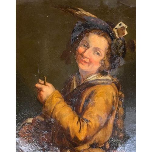 817 - After Abraham Bloemaert (Dutch, 1566-1651), 'Drummer Boy', 19th century oil on canvas, 59x47cm