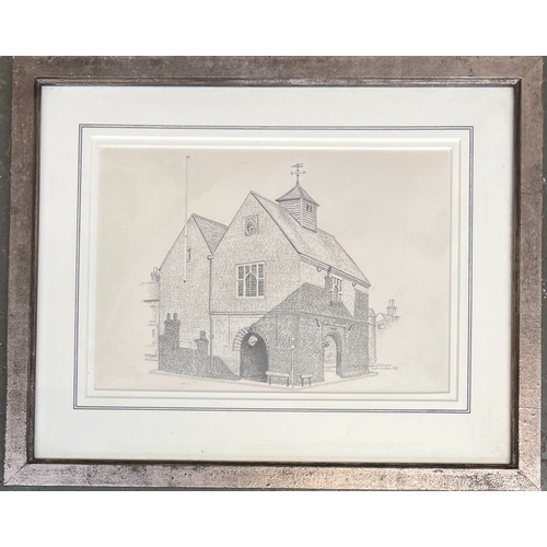 893 - James Kelso (1934-2025), Couching Street Watlington, pencil on paper, signed and dated 1981, 23x33cm