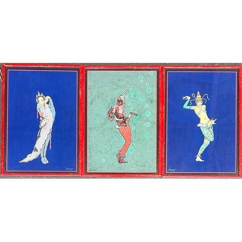 896 - Paul Chesney (fl. 1925-33), three early 20th century gouache studies of women, each 37.5x26cm, in go... 