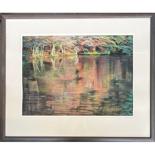 916 - Michael Gordon Lee, 'Cheshire Canal in Autumn', pastel on paper, signed and dated 2000, 52x71cm