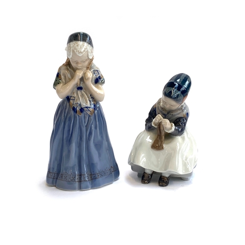 282 - Two Royal Copenhagen figures, 'Girl from Bornholm', model no. 1323, and 'Amager Girl', model no. 131... 