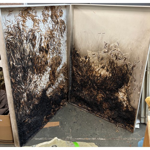 961 - Nick de Jasay, 'Matchsticks I' and 'Matchsticks II', contemporary work on board, each approx. 122x24... 