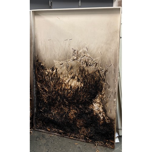 961 - Nick de Jasay, 'Matchsticks I' and 'Matchsticks II', contemporary work on board, each approx. 122x24... 