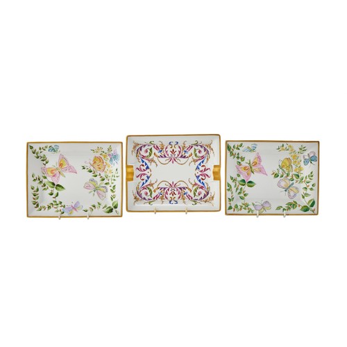 249 - Limoges for Laure Selignac, two Papill'or pattern vide poches, each 15.5x20cm; together with a Limog... 