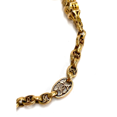 12 - A Victorian 9ct gold fancy link bracelet, 19.5cmL unclasped, 5.2g