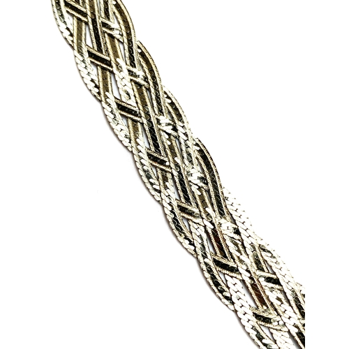 50 - A woven 925 silver necklace, 45cmL unclasped, 19.6g